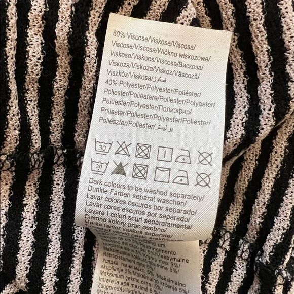 ONLY Black & Tan Striped Knit Open Loose Fit Cardigan Sweater M - Picture 8 of 8